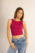 REGATA CROPPED COM DECOTE NAS COSTAS NO SUPLEX POLIAMIDA PARA O VERÃO