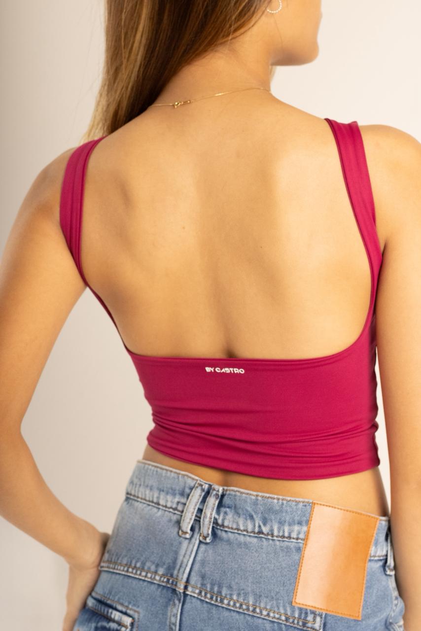 REGATA CROPPED COM DECOTE NAS COSTAS NO SUPLEX POLIAMIDA PARA O VERÃO