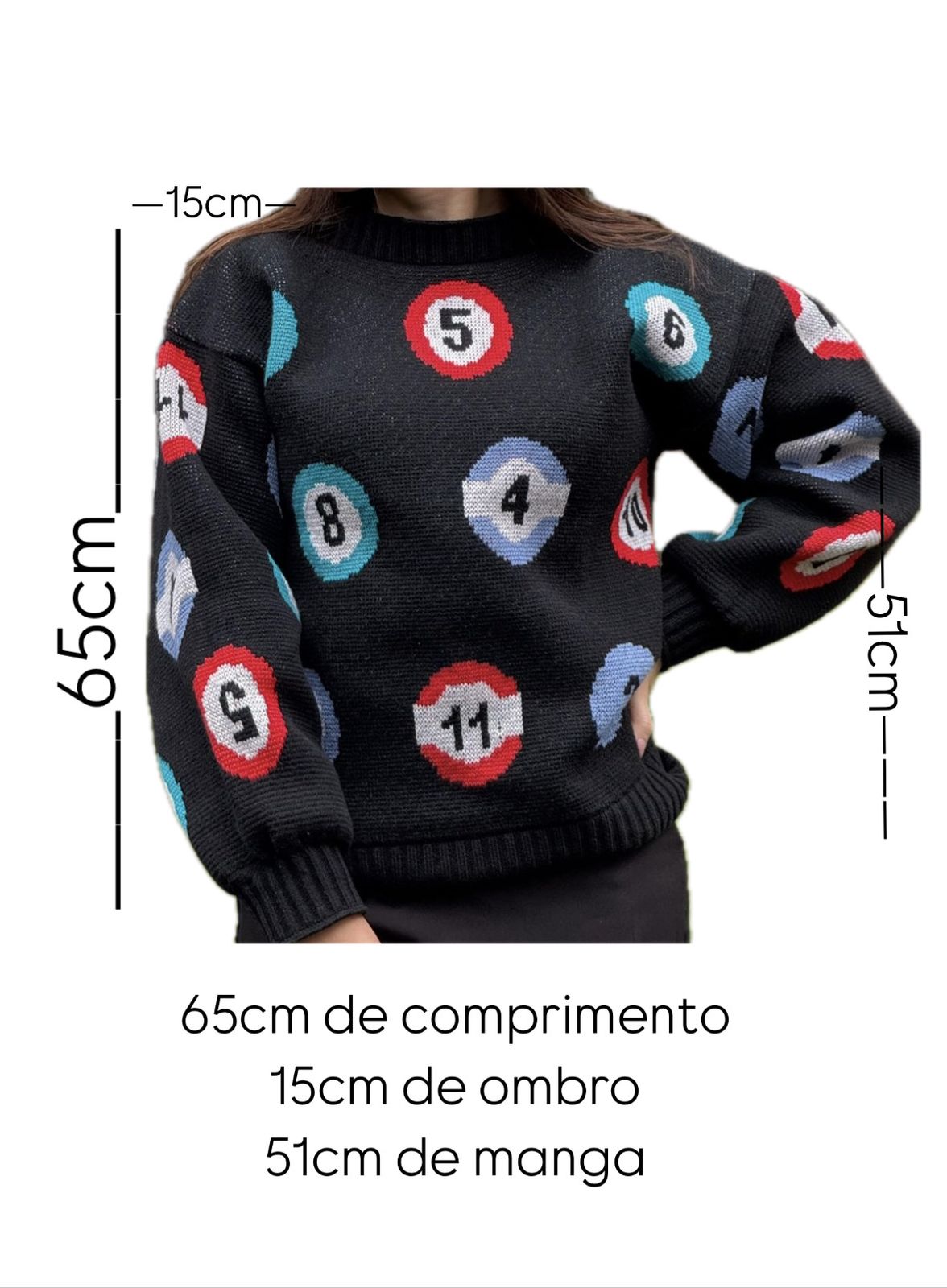 Blusa Tricot Bola de Bilhar